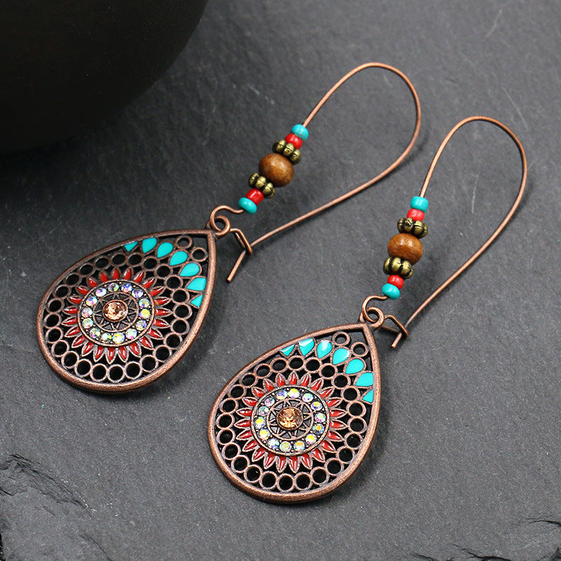 Vintage Drop-shaped Long Oil Dropping Earrings