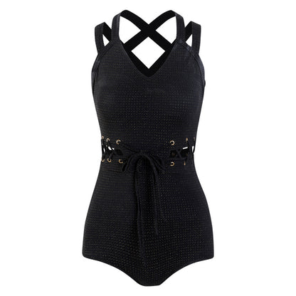 Women's one piece skirt swimsuit