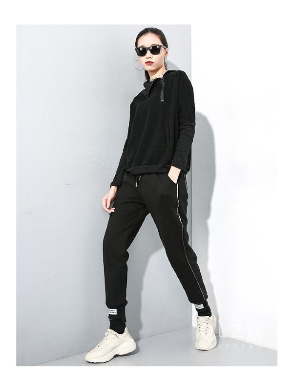 CASUAL SOLID ELASTICITY WAIST THICKEN HAREM PANTS - Zebrant