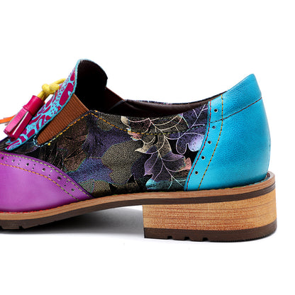 Autumn and winter new leisure retro folk style Brock tassel leather shoes