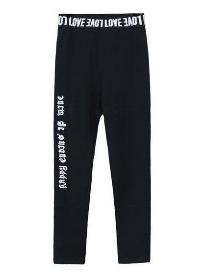 Letter Print Empire Leggings