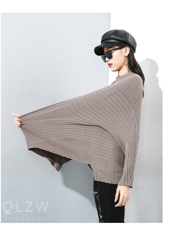 PLAIN CROPPED STRIPED TURTLENECK SWEATER - Zebrant