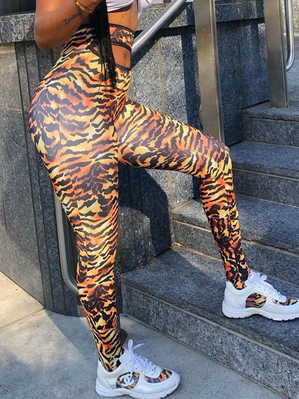 Leopard Printed High Waist Breathable Leggings ACTIVE WEAR