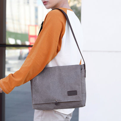 Men's Canvas Messenger Bag 2019 new fashion trend single shoulder bag men's leisure multi-functional lightweight men's bag