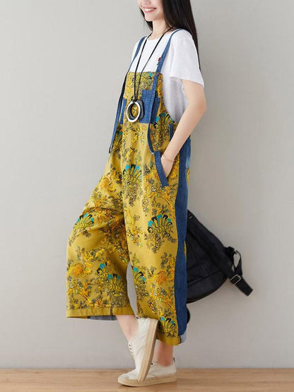 Multicolor Printed Wide Leg Jean Pants