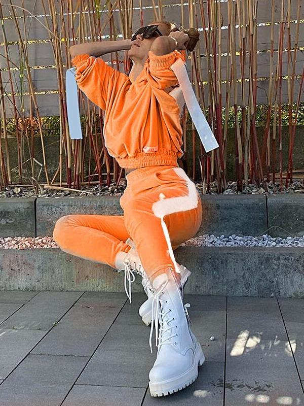 Fashion 2 Colors Sports Top And Athletic Pants Suits ACTIVE WEAR