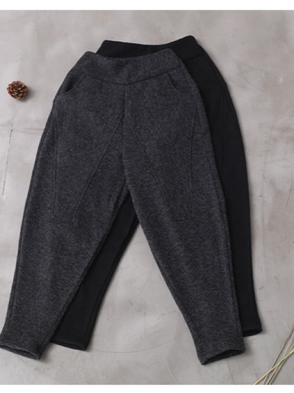 LOOSE STITCHING VELVET THICKENING PANTS