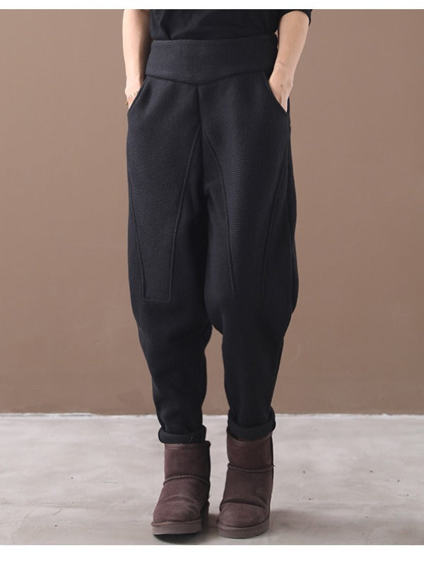 LOOSE STITCHING VELVET THICKENING PANTS