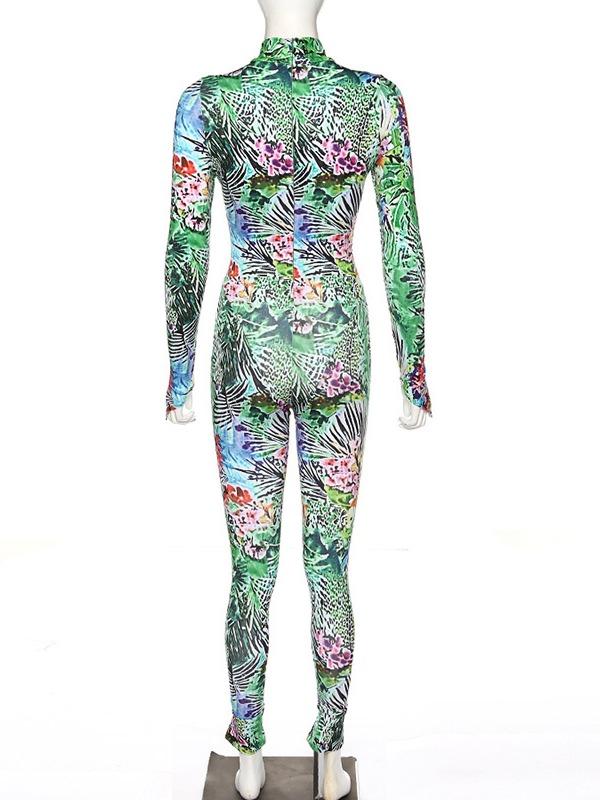 Floral Skinny Leg Yoga&Gym Jumpsuits ACTIVE WEAR