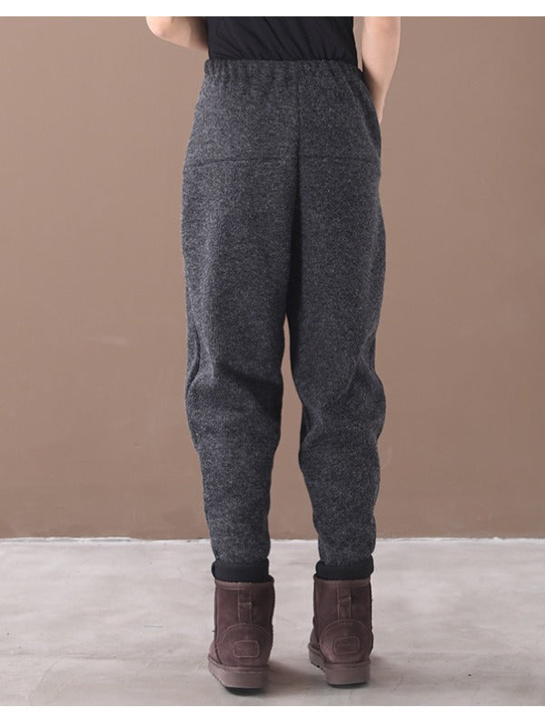 LOOSE STITCHING VELVET THICKENING PANTS