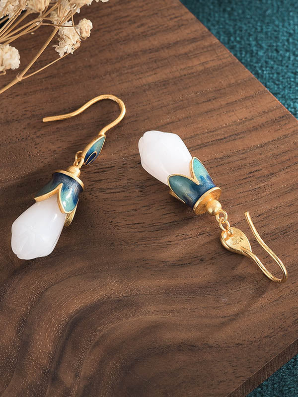 Vintage Flower-Embellished Geometry Earrings Accessories