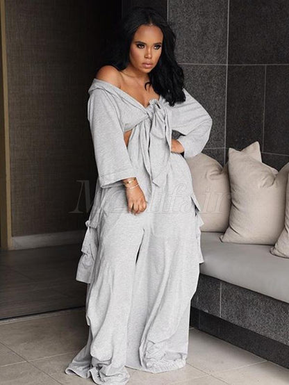 Loose Blouses and Wide Leg Pants Suits
