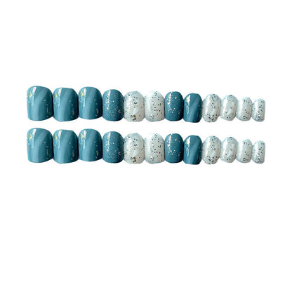 High grade grey blue PRESS ON NAILS