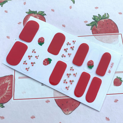Point strawberry rainbow PRESS ON NAILS
