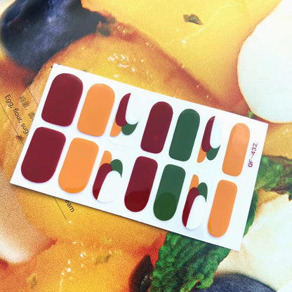 Point strawberry rainbow PRESS ON NAILS
