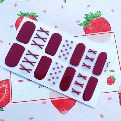Point strawberry rainbow PRESS ON NAILS