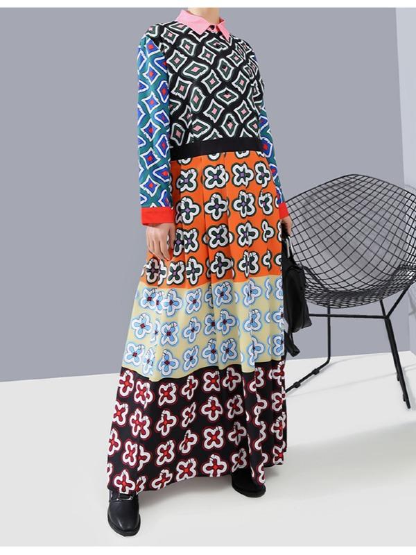 LOOSE HIGH-WAIST PRINT MAXI DRESS - Zebrant