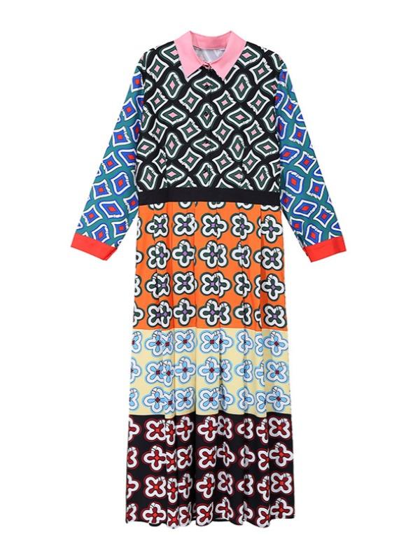 LOOSE HIGH-WAIST PRINT MAXI DRESS - Zebrant
