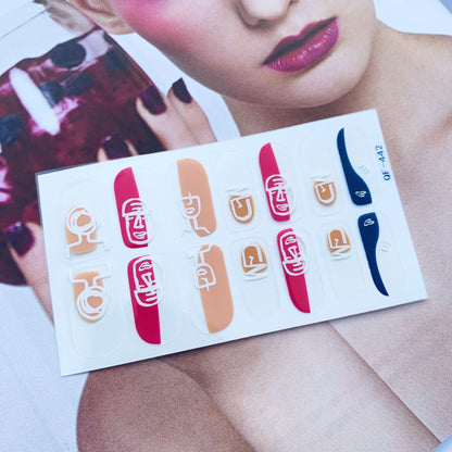 Point strawberry rainbow PRESS ON NAILS