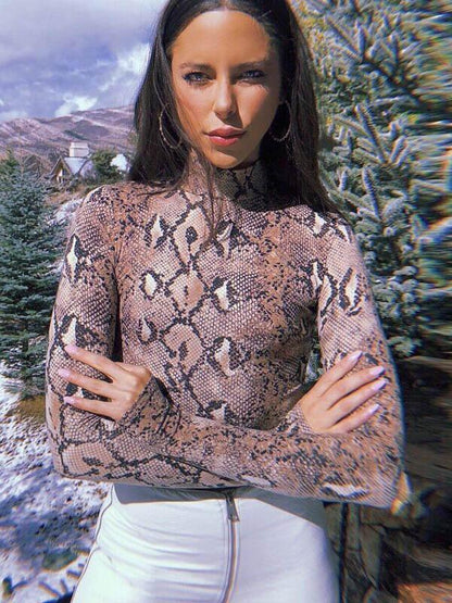 Snake Pattern Wrap Jumpsuits