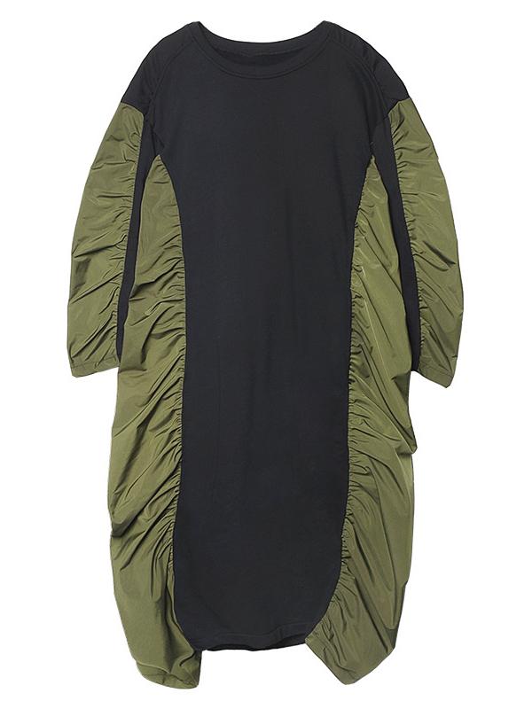 SPLICING PLEATED LOOSE MAXI DRESS - Zebrant