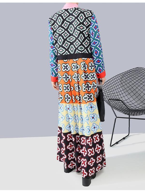 LOOSE HIGH-WAIST PRINT MAXI DRESS - Zebrant