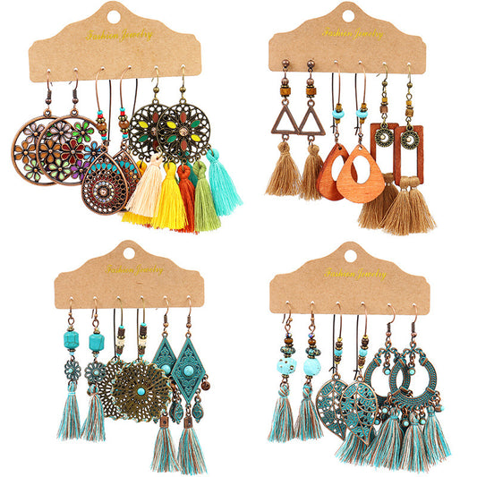Bohemian fringed earrings