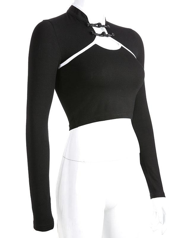 Vintage Chinese Style Mandarin Collar T-Shirt