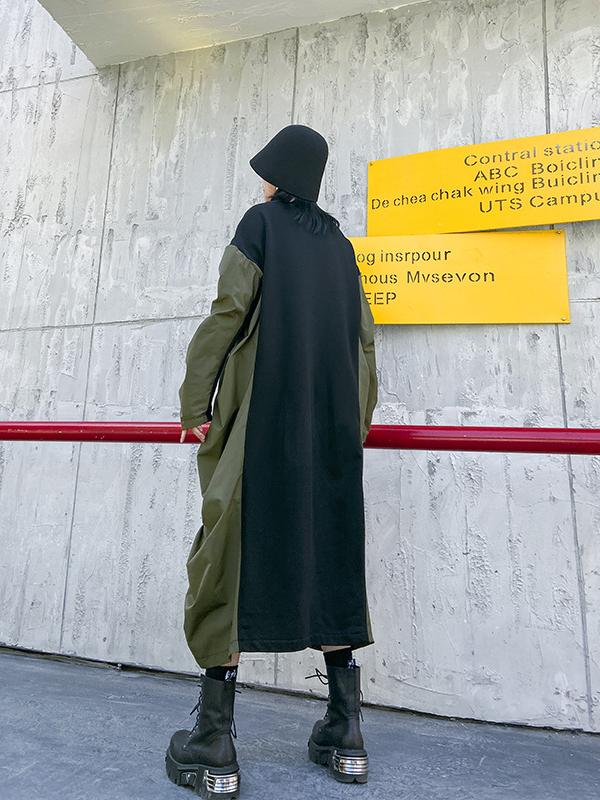 SPLICING PLEATED LOOSE MAXI DRESS - Zebrant