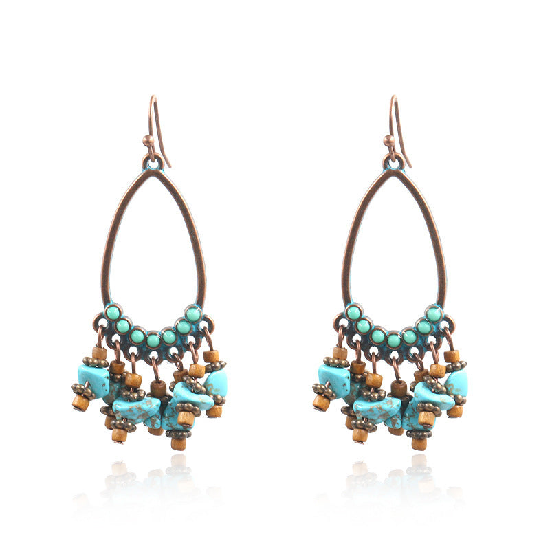 Fashion turquoise tassel earrings