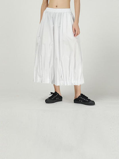 Solid Color Ruffled Loose Bloomers Pants