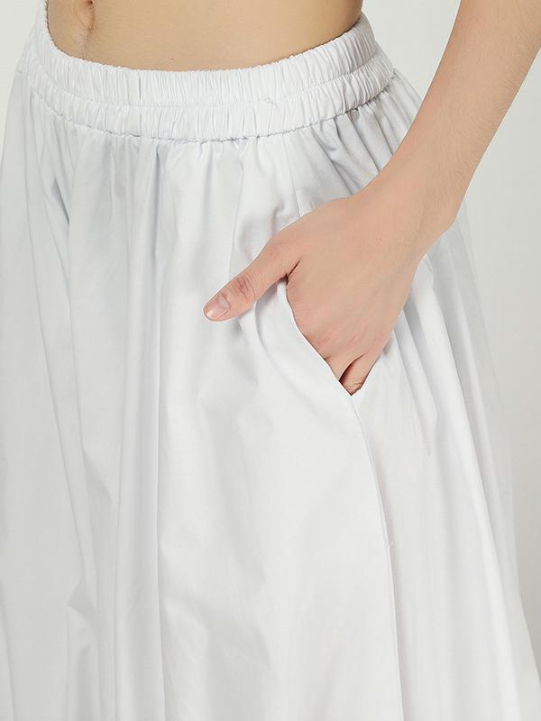 Solid Color Ruffled Loose Bloomers Pants