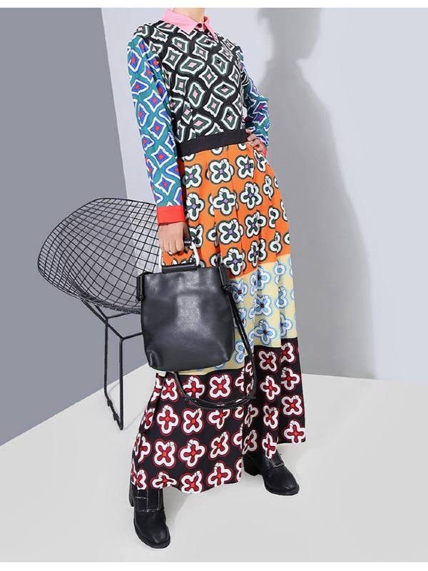 LOOSE HIGH-WAIST PRINT MAXI DRESS - Zebrant