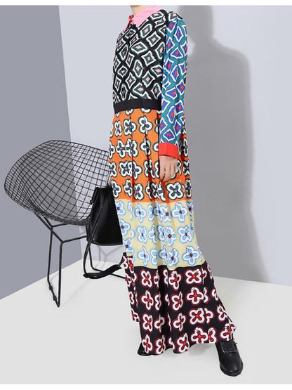 LOOSE HIGH-WAIST PRINT MAXI DRESS - Zebrant