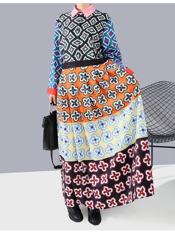 LOOSE HIGH-WAIST PRINT MAXI DRESS - Zebrant