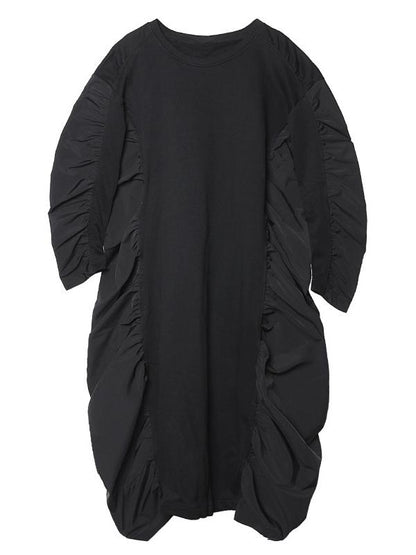 SPLICING PLEATED LOOSE MAXI DRESS - Zebrant