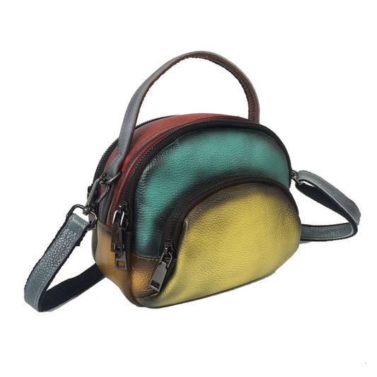 Leather women's handbag head layer leather hand-held messenger bag