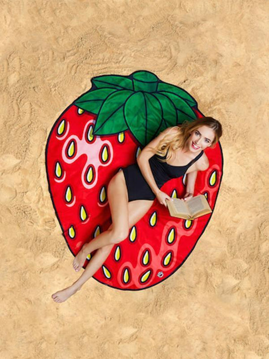 Sweet Strawberry Vacation Round Scarve Shawl Beach Mat