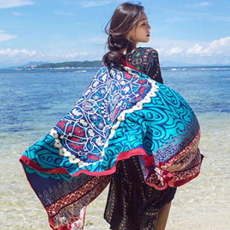 Holiday Women Printing Ethnic Green Scarf