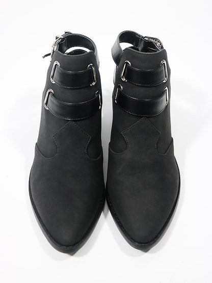 Fashion Double Buckle Pointed Shoes