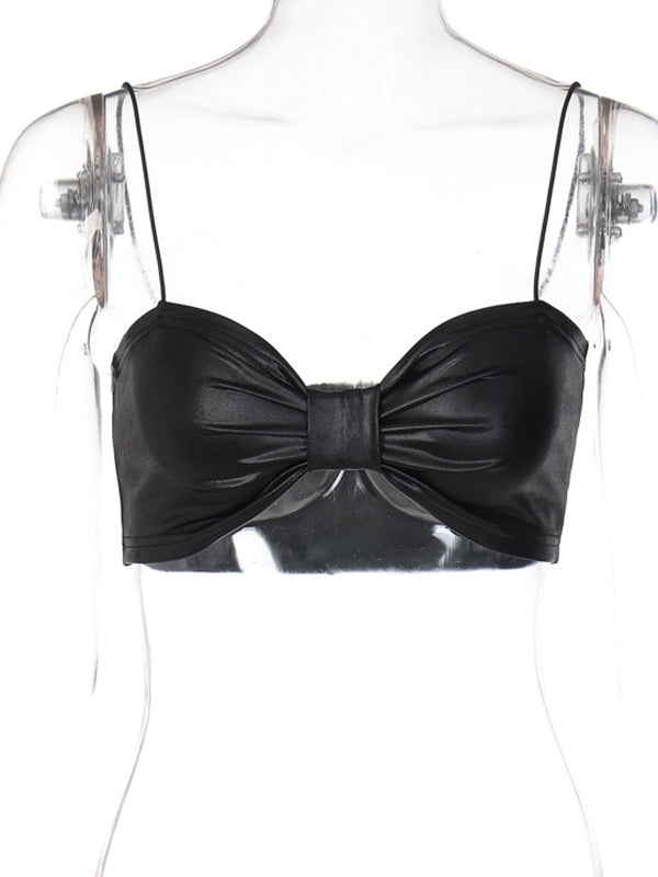 Sexy Leather Wrap U-Neck Bra