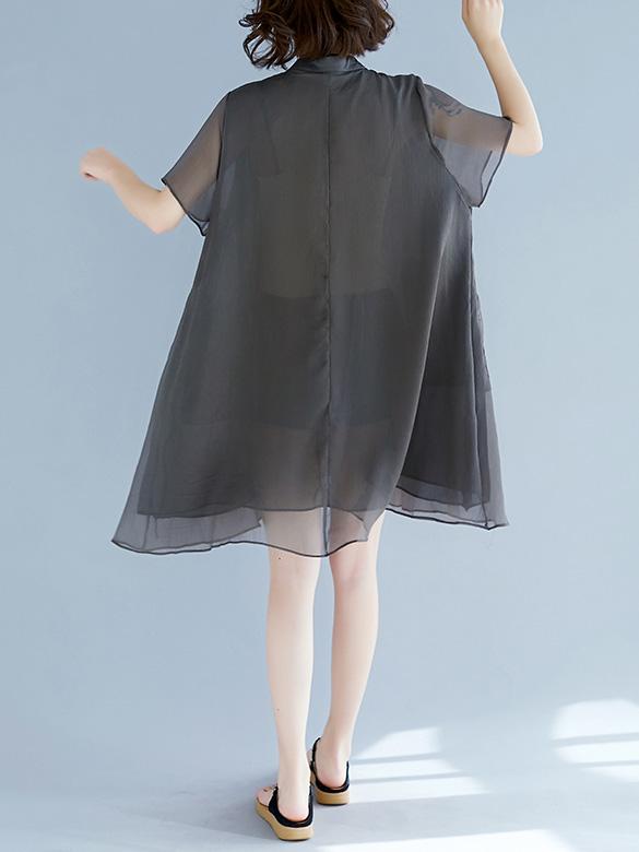 Plus Size Light Chiffon Strap Mini Dresses