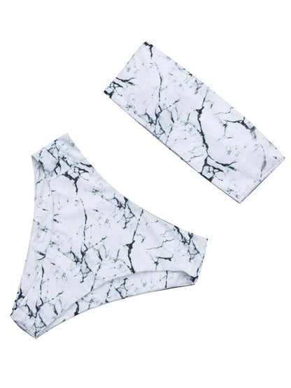 Bandeau Dull Bikinis Swimwear