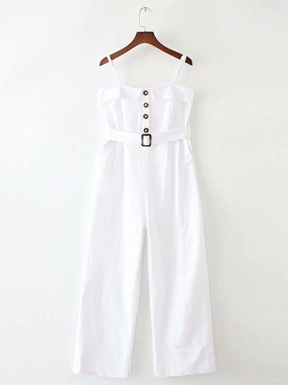 Casual Fashion Straight Leg Spaghetti-neck Jumpsuits
