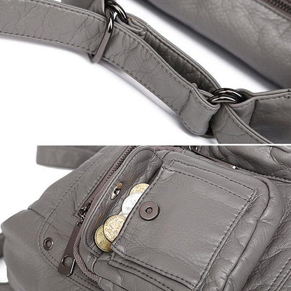 Multi-pockets Backpack Solid Multi-carry Crossbody Bag