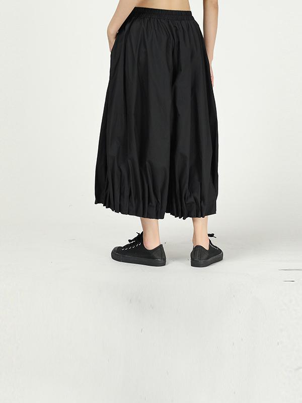 Solid Color Ruffled Loose Bloomers Pants