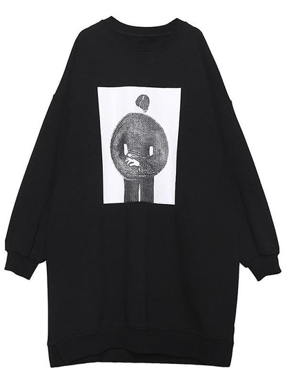 PRINTED ROUND NECK LOOSE SWEATSHIRT - Zebrant