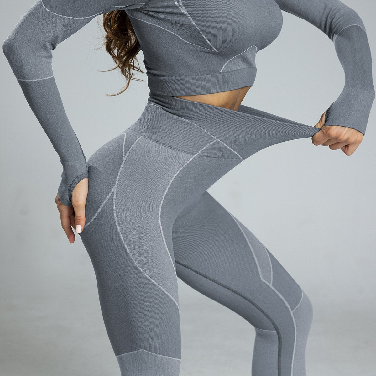 Long Sleeve Gym Sport Hoodie And Leggings Suit ACTIVE WEAR - Zebrant