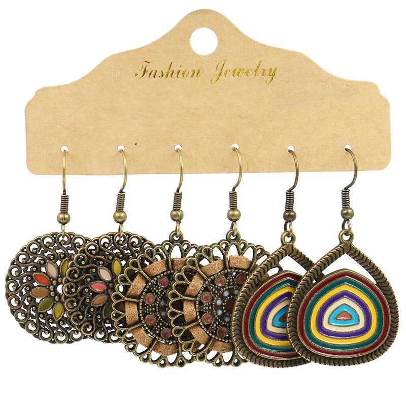 Bohemian flower hoop earrings