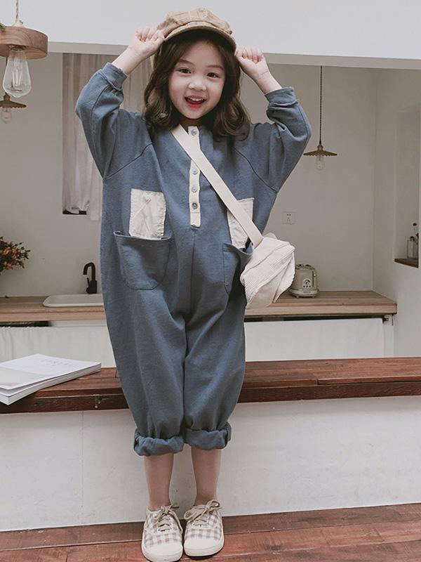 Loose Fashion Split-joint Kids Jumpsuits
